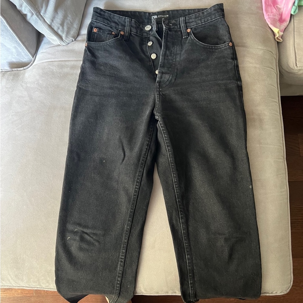ZARA Women’s Size 4 Black Slim Fit - Straight Leg - High Rise Jeans
